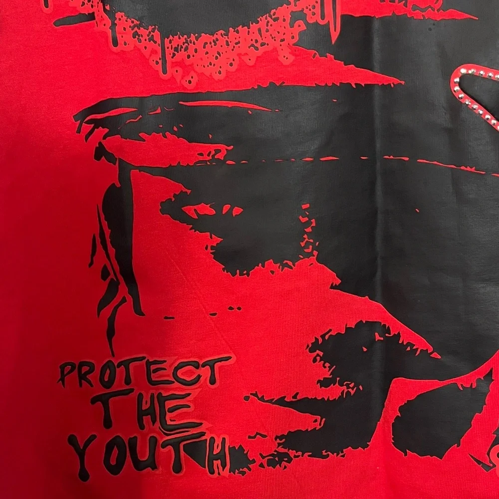 ❤️✌🏾❤️ Watson Boxy Oversized TeGraphic Tee with Peace & Star Puff Print Size L - Picture 5 of 9